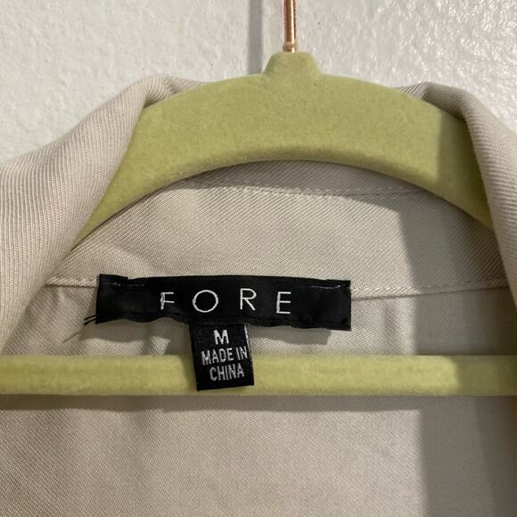 Fore Khaki Belted Lightweight Trench Coat Sz M - Picture 8 of 16